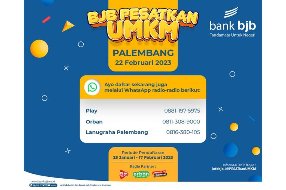 BJB Pesatkan UMKM hadir di Palembang, Sumatra Selatan, Rabu (2/2/2023). 

