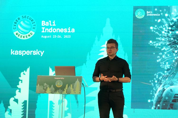 Head of Asia Pacific Research and Analysis Team Kaspersky Vitaly Kamluk ketika berbicara dalam ajang Kaspersky Asia Pacific Cyber Security Weekend di Jimbaran, Bali, Kamis (26/8/2023).