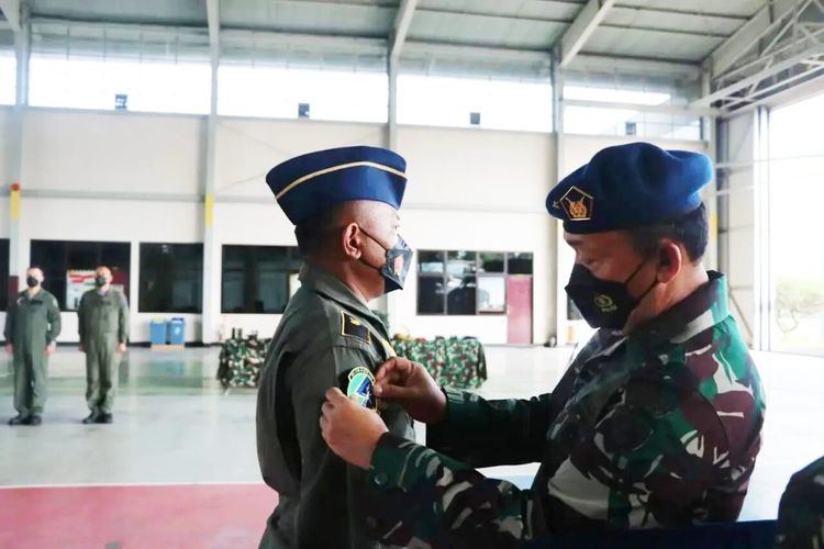 Peserta latihan advanced rocketing dan Combat SAR (CSAR) di Pangkalan Udara (Lanud) Atang Sendjaya, Bogor, Jawa Barat, Selasa (17/5/2022).