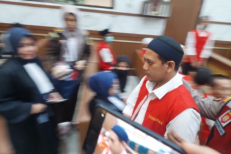 Rizky Noviyandi Achmad saat mengikuti sidang di Pengadilan Negeri (PN) Kota Depok, Rabu (14/6/2023).