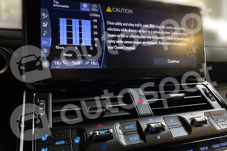 Ilustrasi head unit Toyota Land Cruiser terbaru.