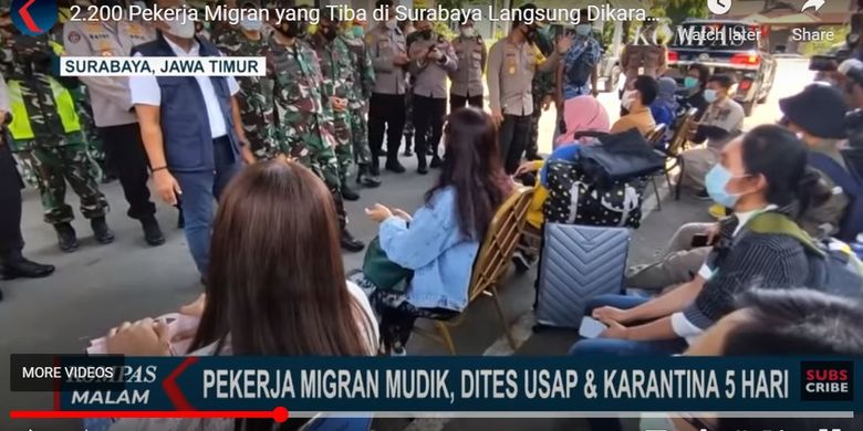 Sampai dengan Minggu (2/5/2021) siang, ada 2.200 lebih pekerja migran yang telah tiba di Indonesia melalui Bandara Juanda.