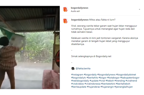 Viral, Video Wanita Diduga Tebar Garam agar Hujan Cepat Reda, Apa Kata BMKG?