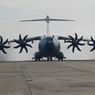 Water Salute Sambut Kedatangan Airbus A400M Milik TNI AU