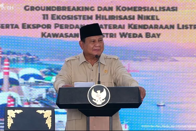 Prabowo Luncurkan Ekspor Perdana Baterai Kendaraan Listrik di Maluku Utara