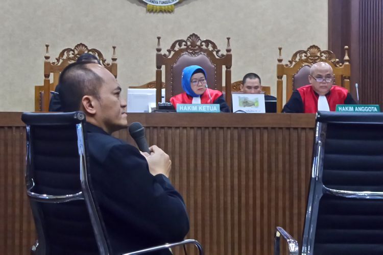Auditor BPK Andi Bonanganom bersaksi di Pengadilan Tipikor Jakarta, Kamis (14/9/2017).