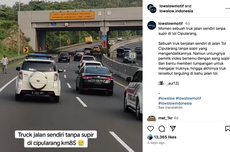 Viral, Video Truk Jalan Sendiri di Tol Cipularang hingga Terguling