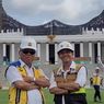 Basuki dan Raja Juli Berpose di Lapangan Upacara IKN Berlatar Garuda Raksasa
