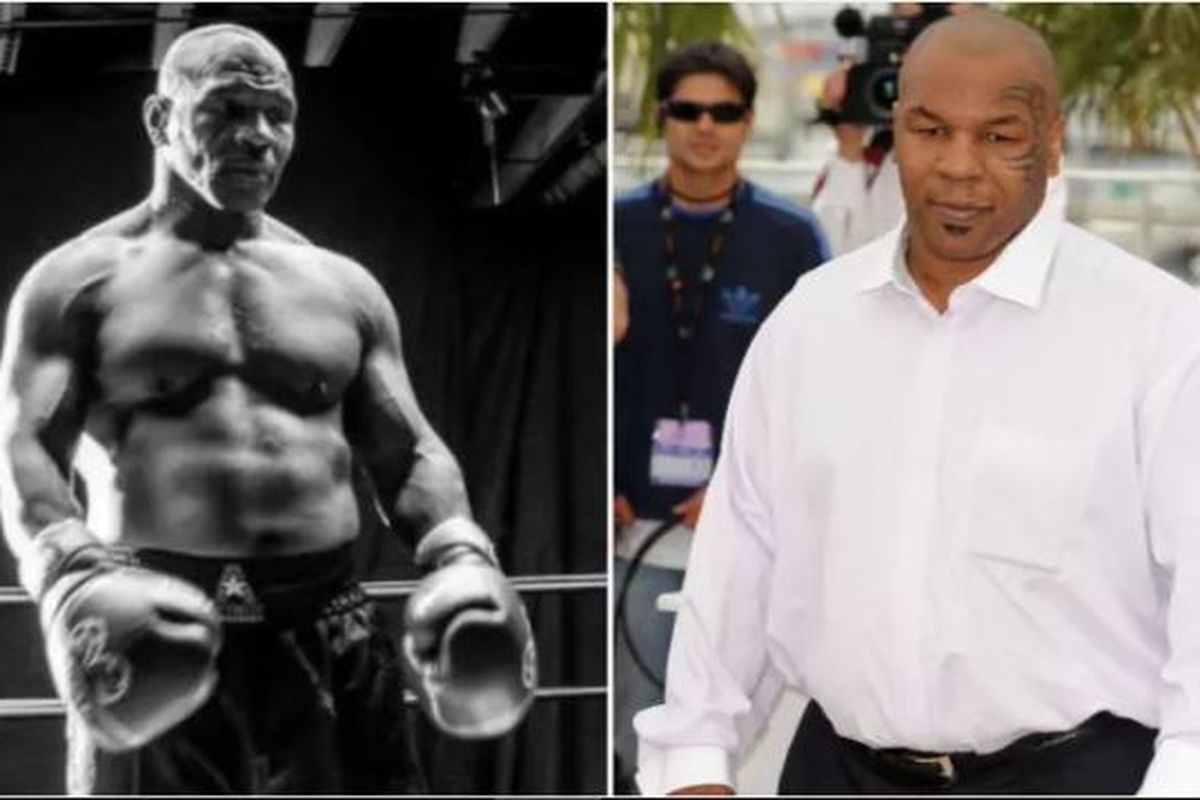 Mike Tyson setelah berlatih untuk bertanding tinju dibanding sebelumnya ketika ia tidak berlatih