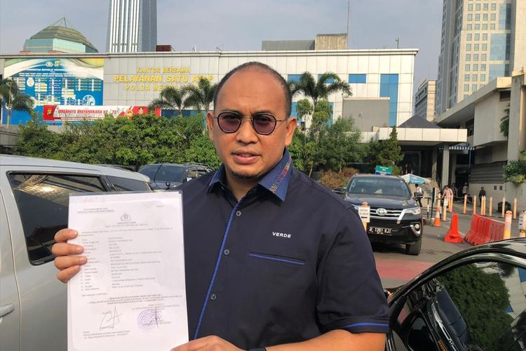 Wakil Sekretaris DPP Gerindra Andre Rosiade di Polda Metro Jaya, Jakarta Selatan, Rabu (10/7/2019).