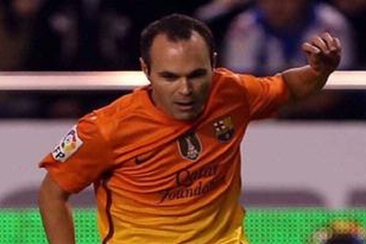 Gelandang Barcelona, Andres Iniesta.