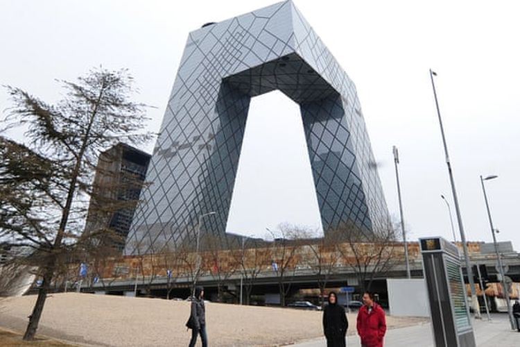 Kantor pusat China Central Television (CCTC) di Beijing.