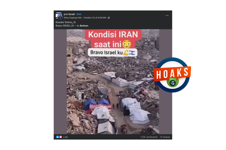 Hoaks, Israel serang Iran pada Selasa (22/10/2025)