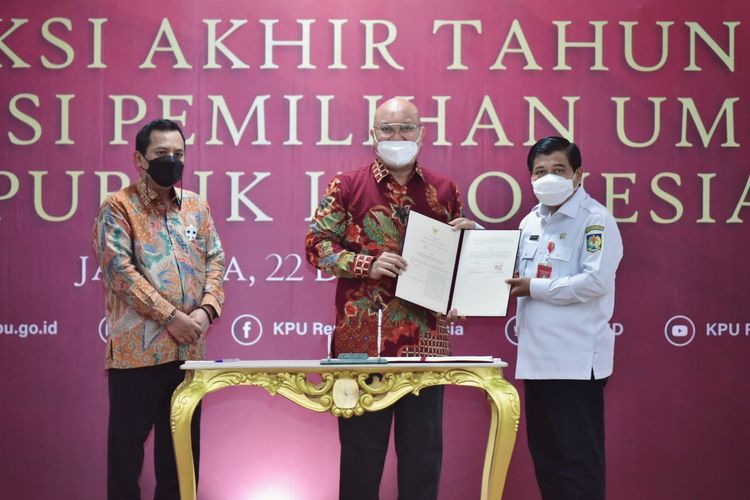 Kemendagri-KPU teken nota kesepahaman untuk sinergi kesuksesan penyelenggaraan pemilu, Rabu (22/12/2021).