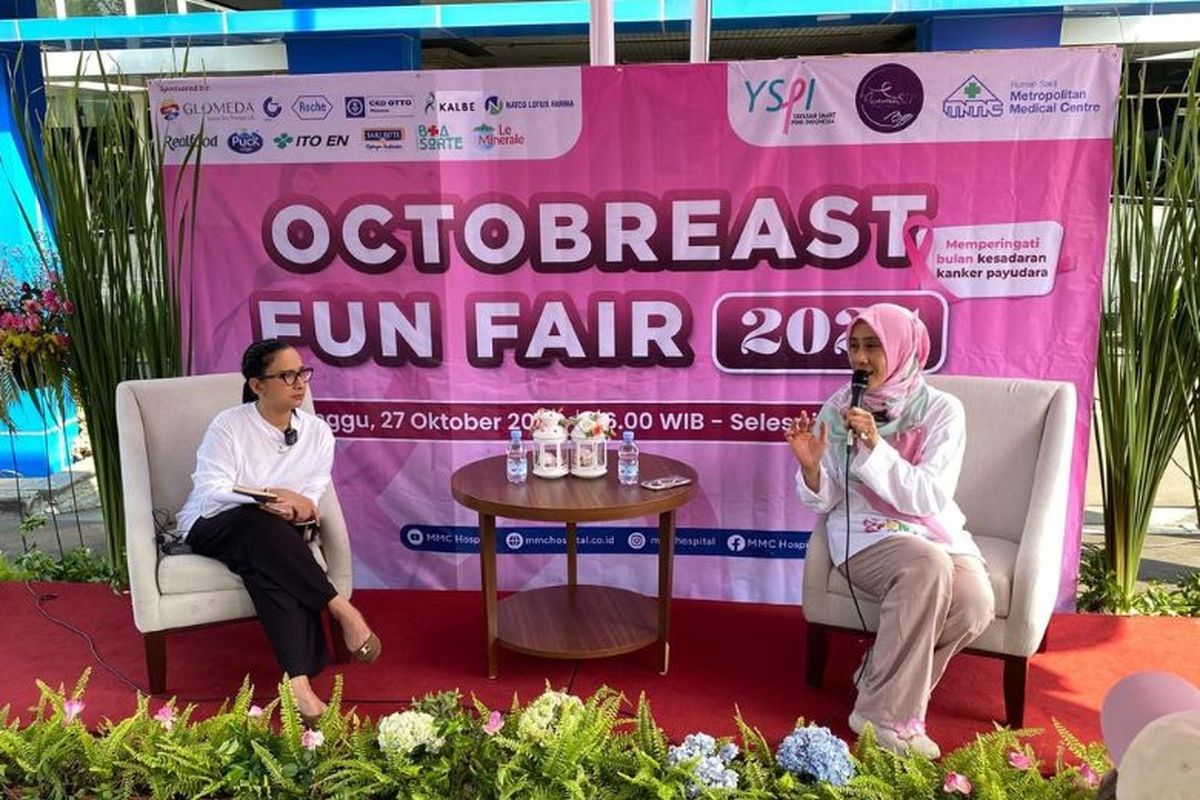 Dr Farida Briani Sobri, Sp.B(K)Onk mengemuka beberapa mitos yang menyebabkan masih rendahnya kesadaran deteksi dini perempuan Indonesia terhadap bahaya kanker payudara dalam talkshow ?OctoBreast Fun Festival 2024? di Jakarta, Minggu (27/10/2024). 