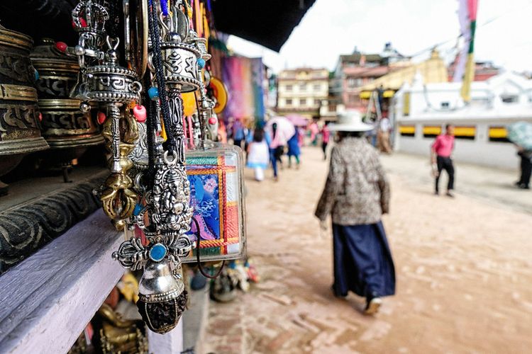 Boudhanath Sadak di Kathmandu, Nepal.