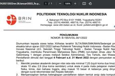 Politeknik Nuklir Indonesia Milik BRIN Buka Kuliah Gratis 2022, Ayo Daftar