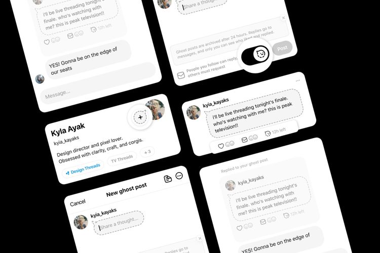 Fitur baru Ghost Post di Threads, pengguna bisa posting teks yang bakal hilang dalam 24 jam.