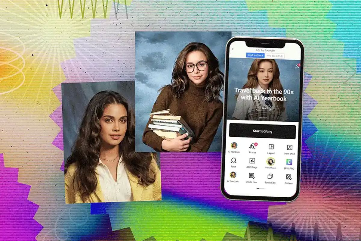 Ilustrasi aplikasi edit foto AI yang sedang tren di TikTok, Instagran, dan X Twitter