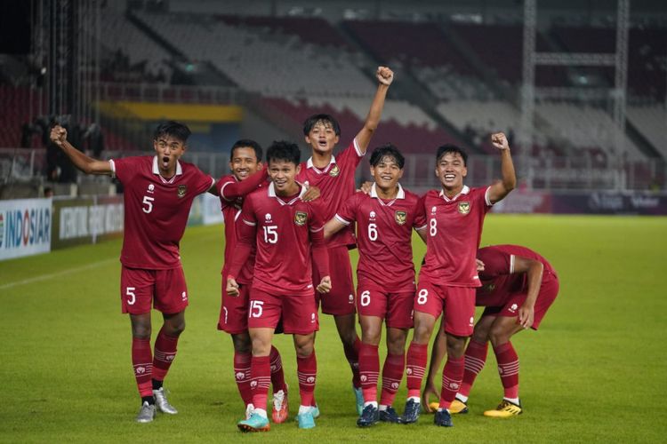 Skuad timnas U20 Indonesia saat menang 4-0 atas Fiji di Stadion Utama Gelora Bung Karno, Jumat (17/2/2023) malam WIB. Mereka akan kembali bertanding pada Rabu (22/2/2023) melawan Guatemala.
