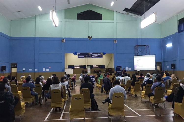 Acara peresmian Yayasan Bara Bakti Nusantara (Bara Foundation) yang dihadiri pelaku UMKM di Gelanggang Olahraga Remaja (GOR) Kebayoran Baru, Jakarta Selatan pada Kamis (17/3/2022). 