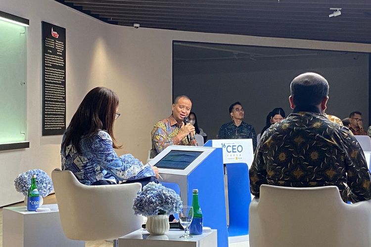 Direktur Transformasi dan Keberlanjutan Bisnis PT Pertamina, Agung Wicaksono, dalam CEO Connect 2025 di Menara Kompas, Kamis (16/10/2025). 
