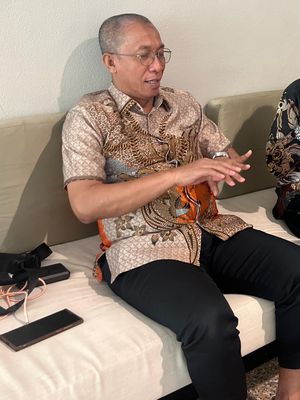 Direktur Utama Enerplant Plantation & Consultant, Muklis Badawi menjelaskan perusahaan perkebunan sawit berkelanjutan di sela-sela acara 21st Indonesian Palm Oil Conference and 2026 Prince Outlook (IPOC2025) di Nusa Dua, Bali, pada Kamis (13/11/2025).
