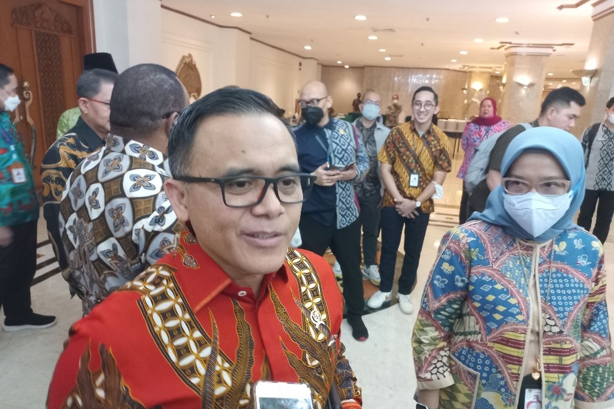 Menpan-RB Abdullah Azwar Annas saat sosialisasi kepada para ASN terkait Permenpan-RB Nomor 1 Tahun 2023 tentang Jabatan Fungsional di Hotel Grand Sahid Jaya, Jakarta, Jumat (27/1/2023).