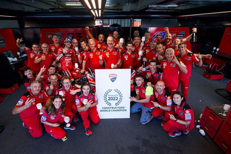 Ducati mengamankan gelar Juara Dunia Konstruktor MotoGP 2022.