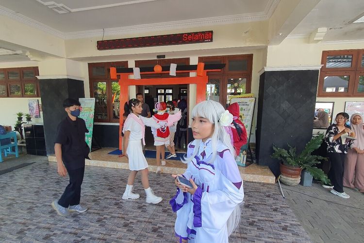 Suasana Festival Jepang di SMAN 2 Wonosari, Gunungkidul, DI Yogyakarta. Sabtu (13/5/2023)