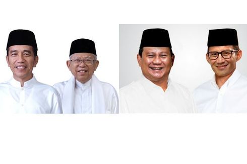 Prabowo-Sandiaga dan Jokowi-Ma'ruf Kompak Kenakan Baju Putih ke TPS