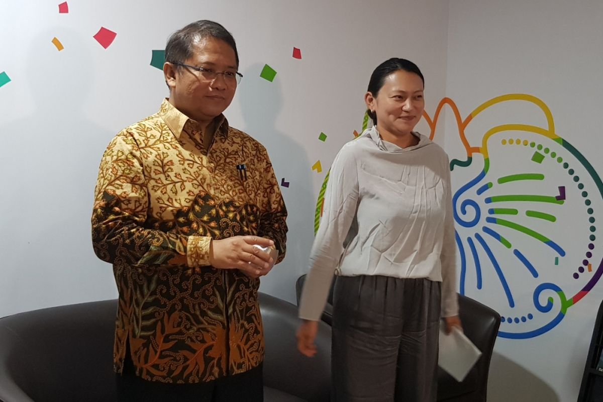 Menkominfo Rudiantara (kiri) dengan Zhen Liu, SVP Bytedance (perusahaan induk TikTok) di kantor Kominfo, Rabu (4/7/2018).