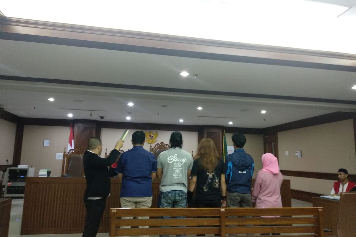Lima saksi yang dihadirkan dalan persidangan Hermawan Susan, pria pengancam pemenggal kepala Jokowi di PN Jakpus, Selasa (7/1/2020).