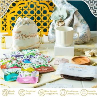 Produk artisan tea dari Seduh Pertama diambil dari platform Shopee, Jakarta Pusat, Senin (18/03/2024).