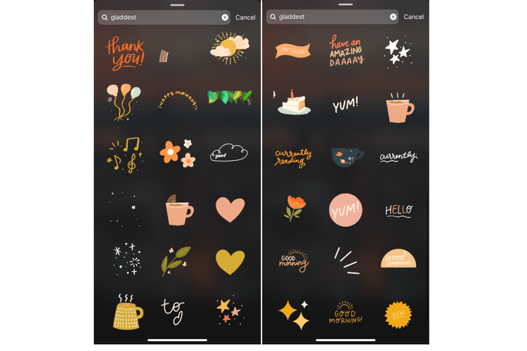 Stiker gladdest di Instagram.