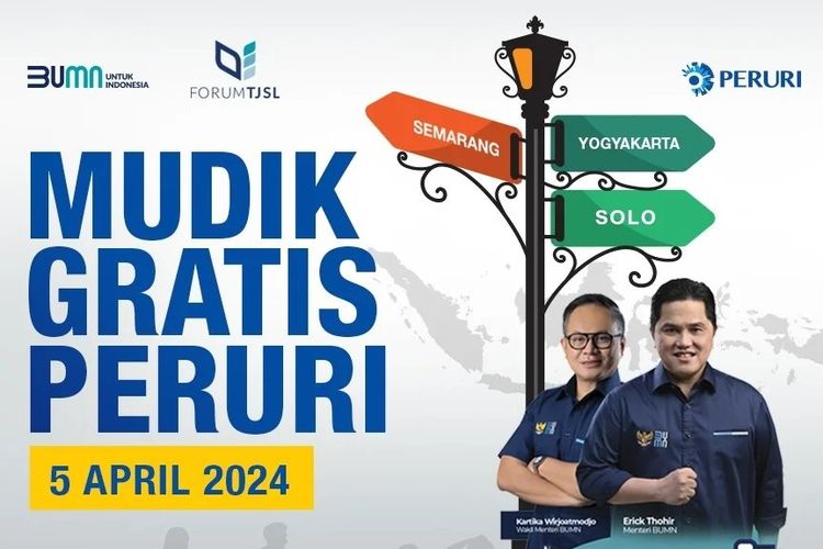 Cara daftar mudik gratis Perum Peruri 2024 yang dibuka mulai hari ini, 5 Maret 2024 dengan tujuan Semarang, Solo, dan Yogyakarta.

