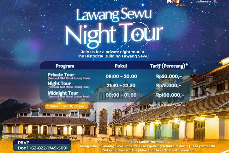 Poster wisata Lawang Sewu Semarang selama liburan sekolah.