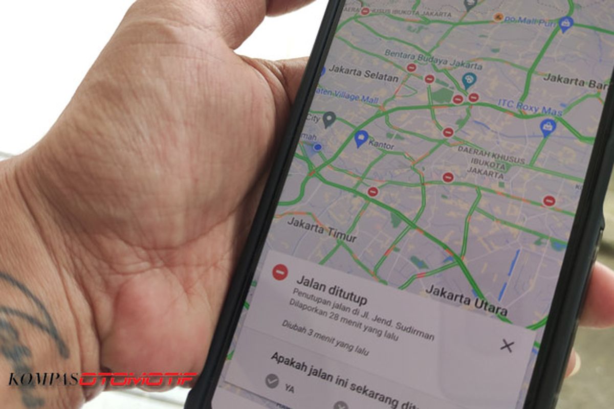 Pantau titik penyekatan lewat aplikasi peta digital google maps