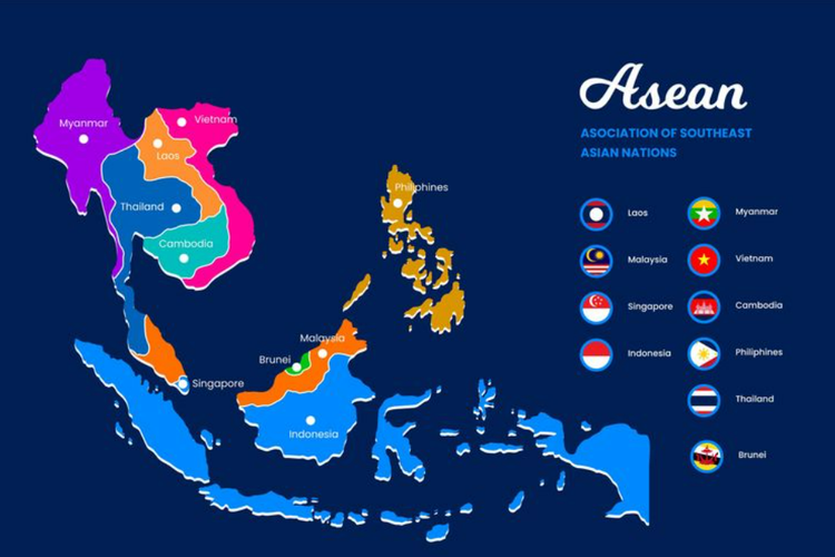 Ilustrasi letak ASEAN secara astronomis dan geografis