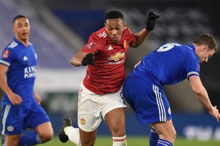 Laga Leicester CIty vs Man United pada perempat final Piala FA yang berlangsung di Stadion King Power, Senin (22/3/2021) dini hari WIB. Laga Man United vs Leicester kembali terlaksana pada ajang Liga Inggris pekan ke-24, Minggu (18/2/2023).