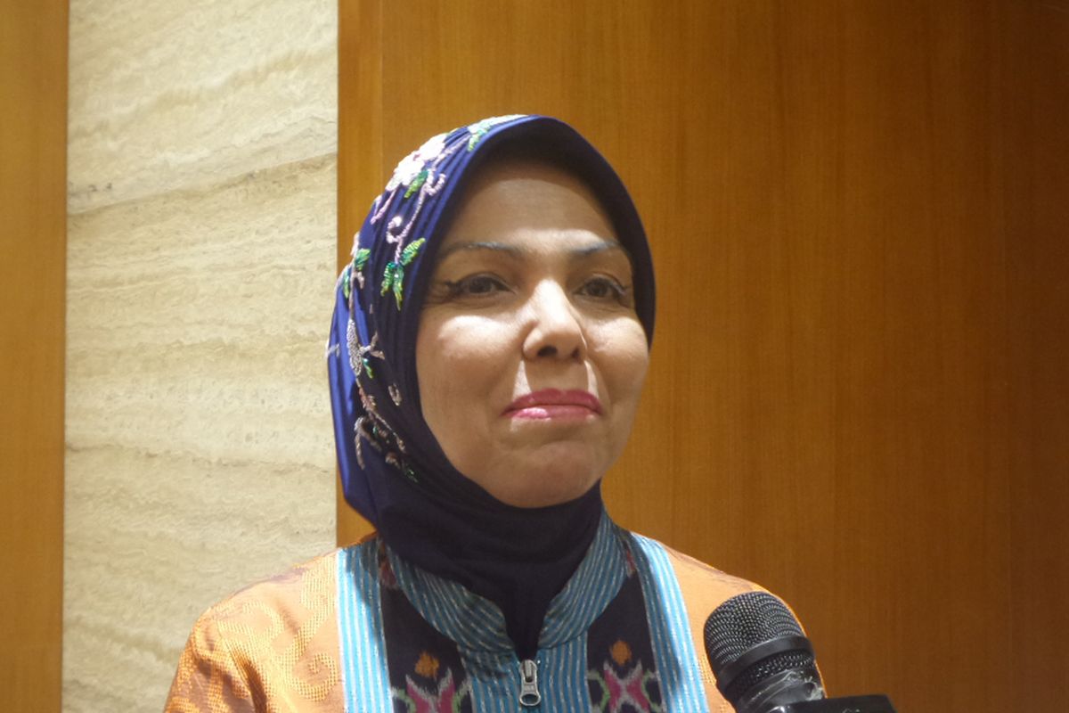 Wakil Ketua Umum Partai Demokrat, Nurhayati Ali Assegaf di Kompleks Parlemen, Senayan, Jakarta, Rabu (2/8/2017).