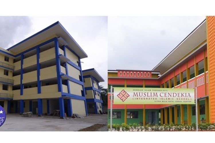 Suasana aktual pembangunan sekolah di Citra Maja Raya.