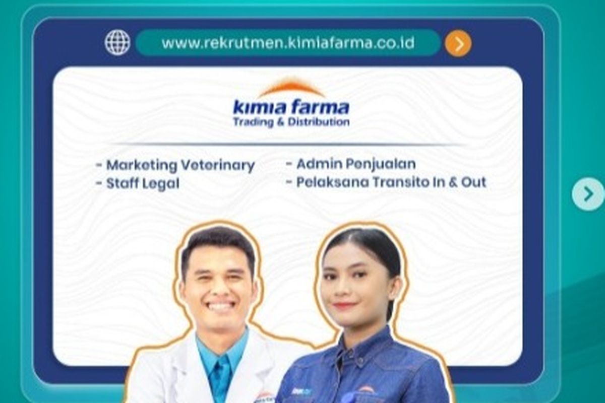 Tangkapan layar lowongan kerja Kimia Farma 2023.