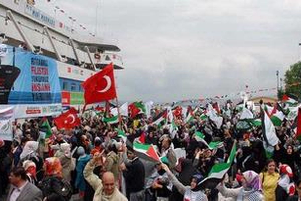 Gambar diambil pada 28 Mei 2010 saat Mavi Marmara menjadi bagian dalam perjalanan kemanusiaan ke Gaza.
