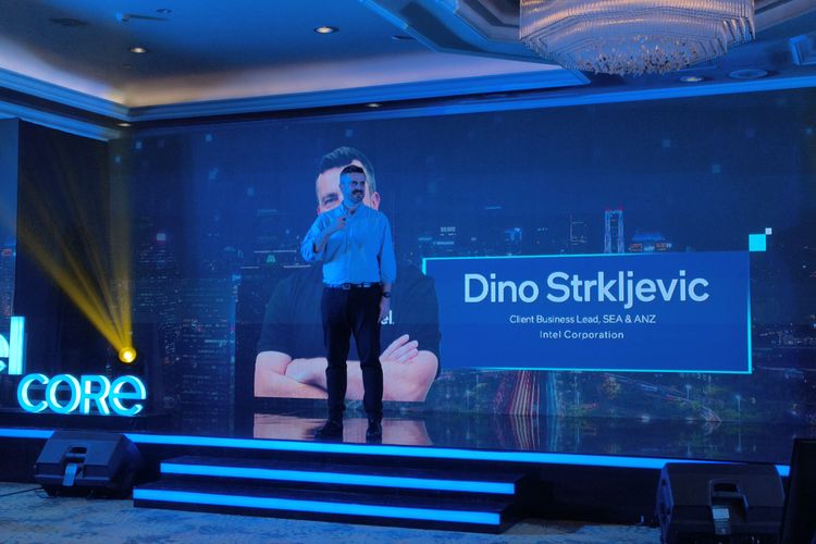 Client Business Head Intel Southeast Asia and ANZ, Dino Strkljevic, dalam acara peluncuran Intel Core Generasi ke-13 di Indonesia di Hotel Shangri-La, Jakarta Pusat, Kamis (15/6/2023).