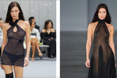 Bella Hadid Tampil Memukau dengan Dress Transparan di Paris Fashion Week