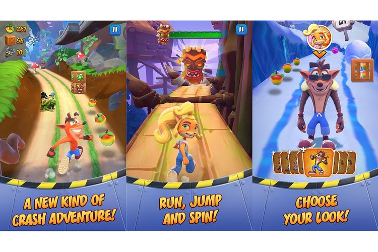 Tangkapan layar game Crash Bandicoot On the Run