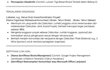 Cara Bikin CV ATS untuk Fresh Graduate: Contoh Prompt AI Siap ...
