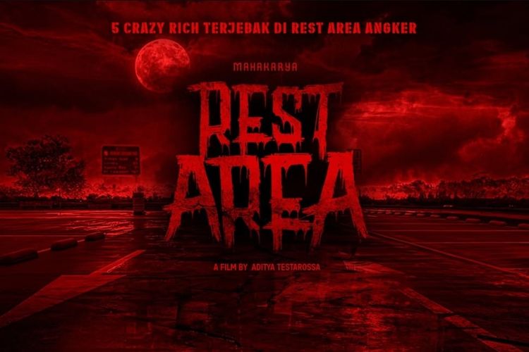 Poster film Rest Area yang dibintangi oleh Lutesha, Chicco Kurniawan, hingga Ajil Ditto.