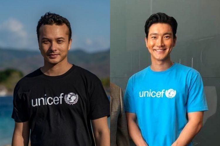 Nicholas Saputra (kiri) dan Siwon Choi (kanan) terpilih menjadi Duta UNICEF masing-masing untuk wilayah Indonesia dan Asia Timur.